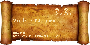 Virág Kármen névjegykártya